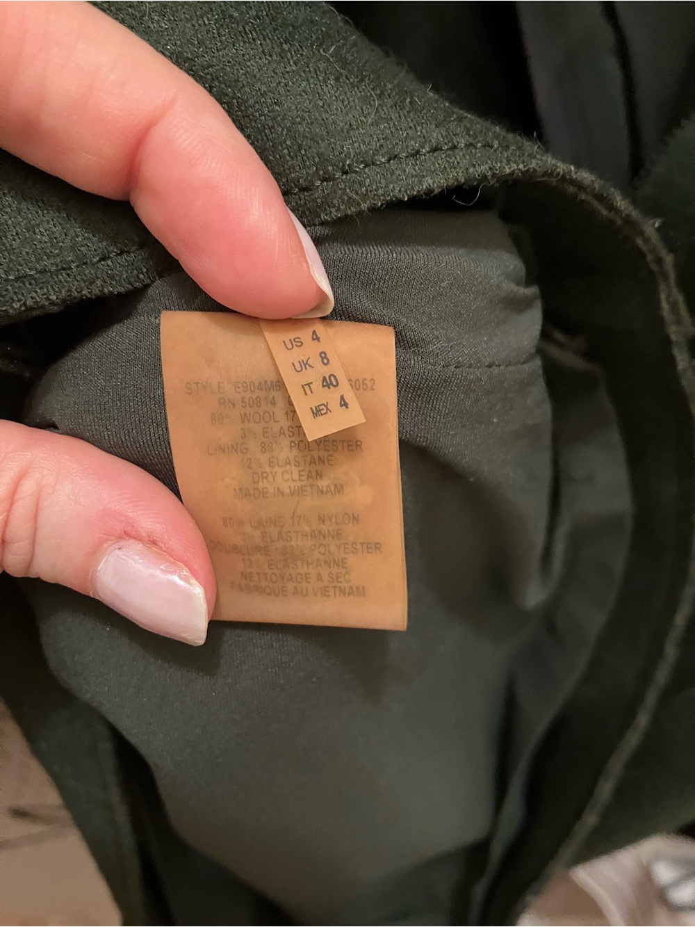 Deep forest green Wool dress by Ellie Tahari - Picture 5 of 5